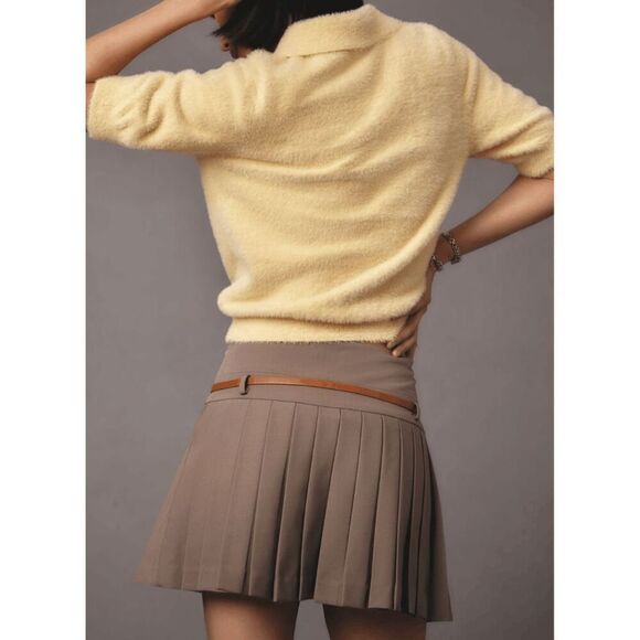 Anthropologie -Flat White Belted Skort - Picture 2 of 9